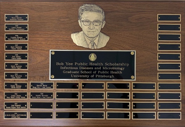 Bob Yee Public Health Scholars plaque