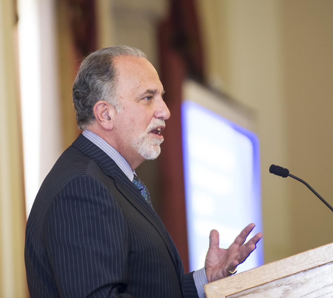 Kevin Altomari presenting at the first Dawn Gideon Symposium in 2017.