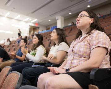 students in auditorium