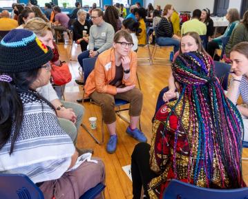 attendees in group discussion