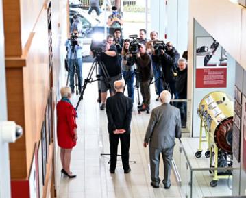 Salk Exhibit filming