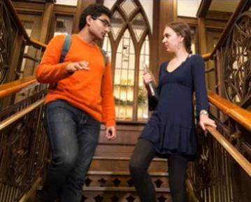 Students on stairs