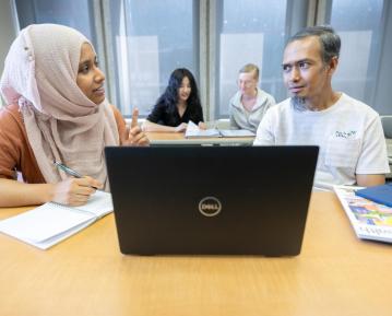 students doing group work