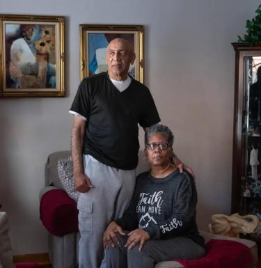 Darrell Bell, left, and his wife, Velouise, pose for a portrait