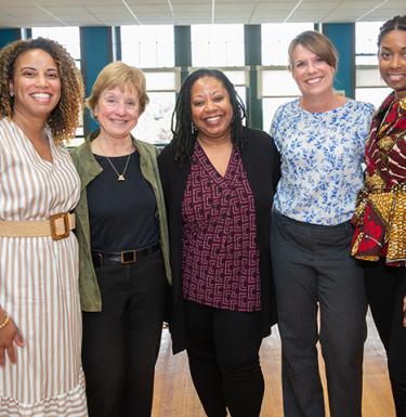 (LEFT TO RIGHT) TINA NDOH, SALLY WENZEL, TIFFANY GARY-WEBB, JEANINE BUCHANICH, AND DARA MENDEZ,