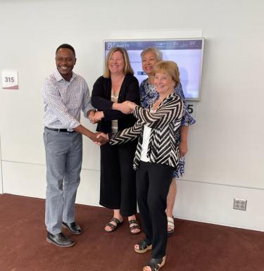 Dean Maureen Lichtveld, Chair Sally Wenzel and Assistant Professor Nesta Bortey-Sam