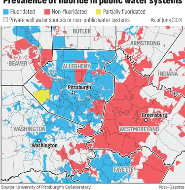 map of water systems in Pittsburgh