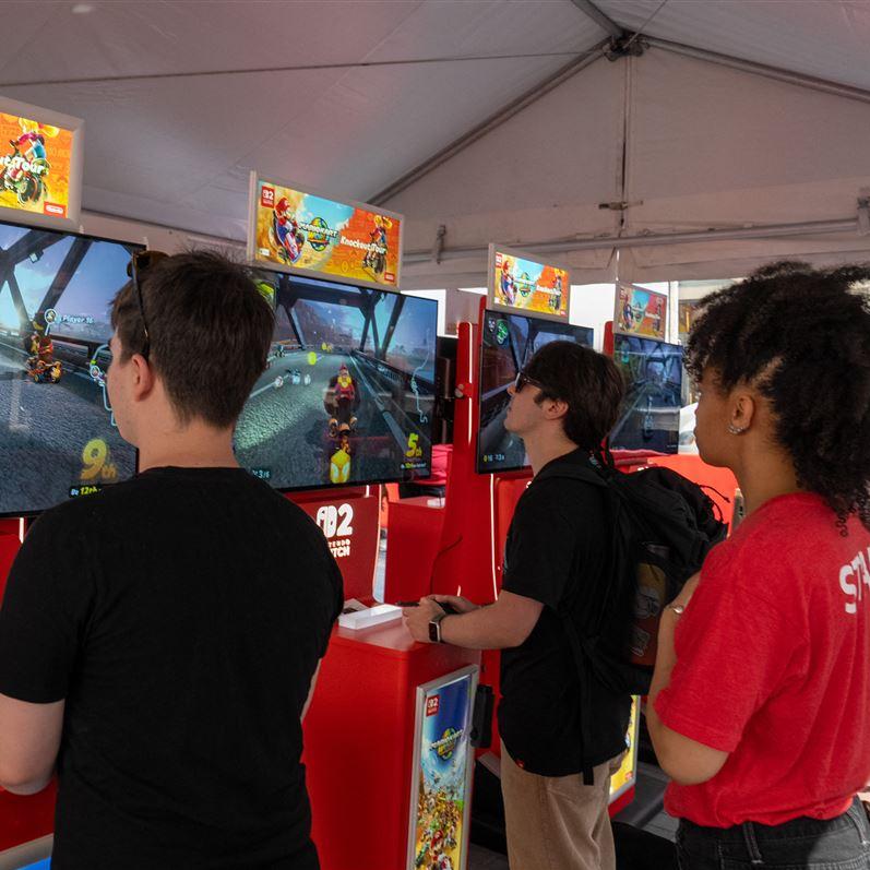 young adults playing video games