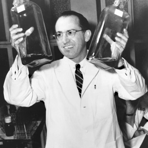 salk with vials